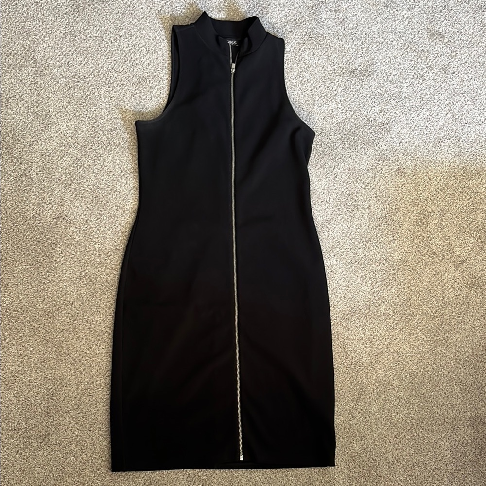 Express Black Sleeveless Sheath Dress with Mock Neck